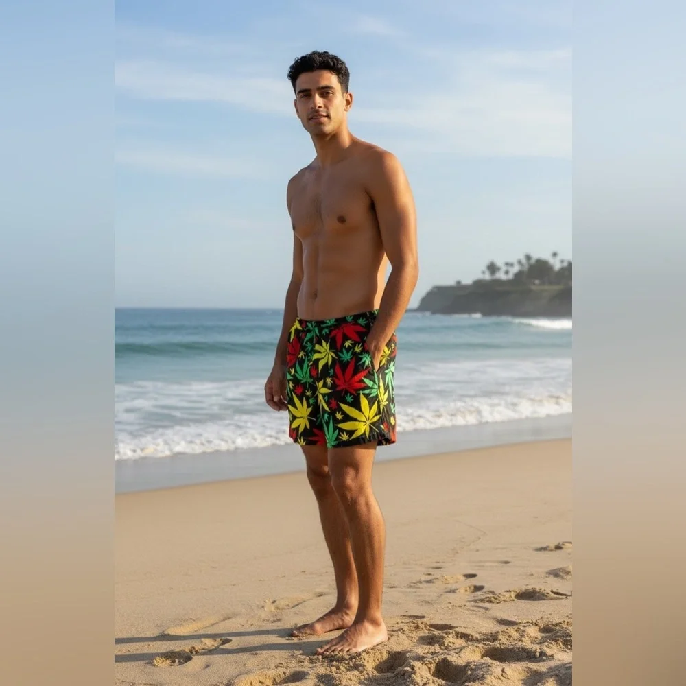 Unbranded Men’s Swimwear bottom BLACK RED YELLOW GREEN New Size XXL